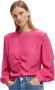 Scotch & Soda top Ruched waist blouse with extended shoulder met borduursels rood - Thumbnail 3