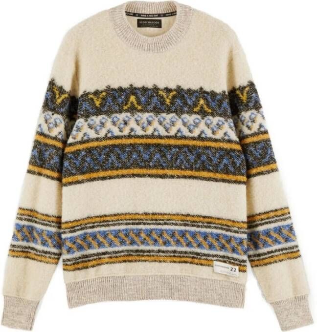 Scotch & Soda Bouclé Wollen Trui Blijf Warm en Stijlvol Beige Heren