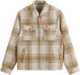 SCOTCH & SODA Heren Overhemden Wool-blend Zip-thru Check Overshirt Gebroken Wit - Thumbnail 2