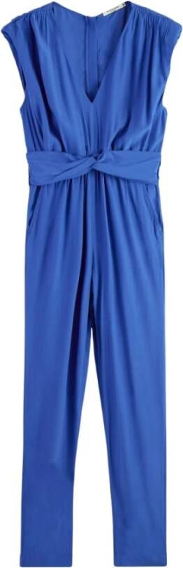 Scotch & Soda Gebonden V Jumpsuit met Riem Blauw Dames