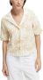SCOTCH & SODA Dames Blouses Embroidered Linen Hawaiian Shirt Zand - Thumbnail 3