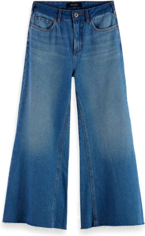 Scotch & Soda Hoge jeans lachte met een korte knipje met een grote been de kans Blauw Dames