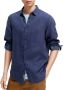 Scotch & Soda Donkerblauwe Casual Overhemd Regular Fit Garment-dyed Linen Shirt - Thumbnail 4