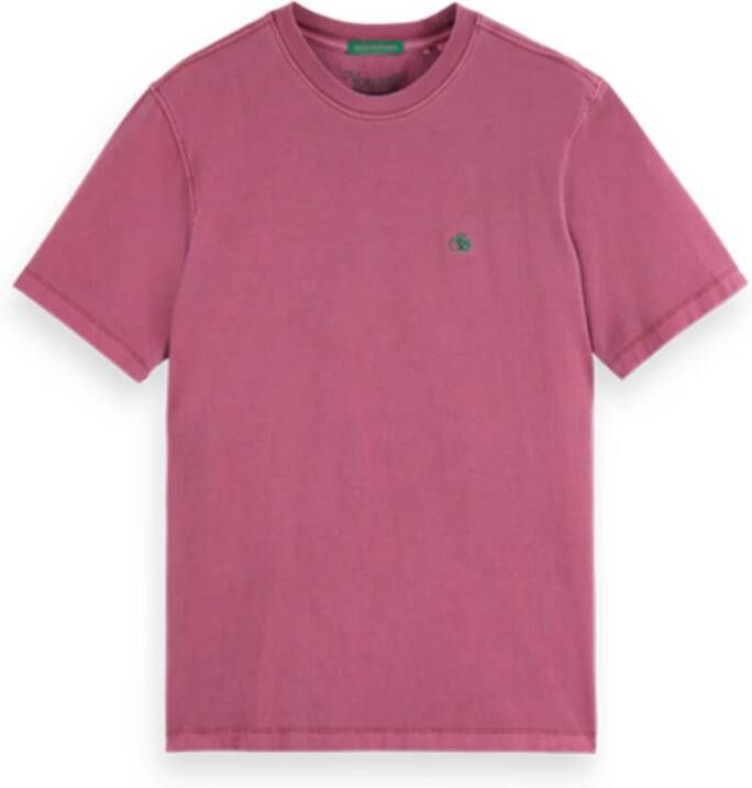 Scotch & Soda Logo T-shirt Korte Mouw Regular Fit Roze Heren