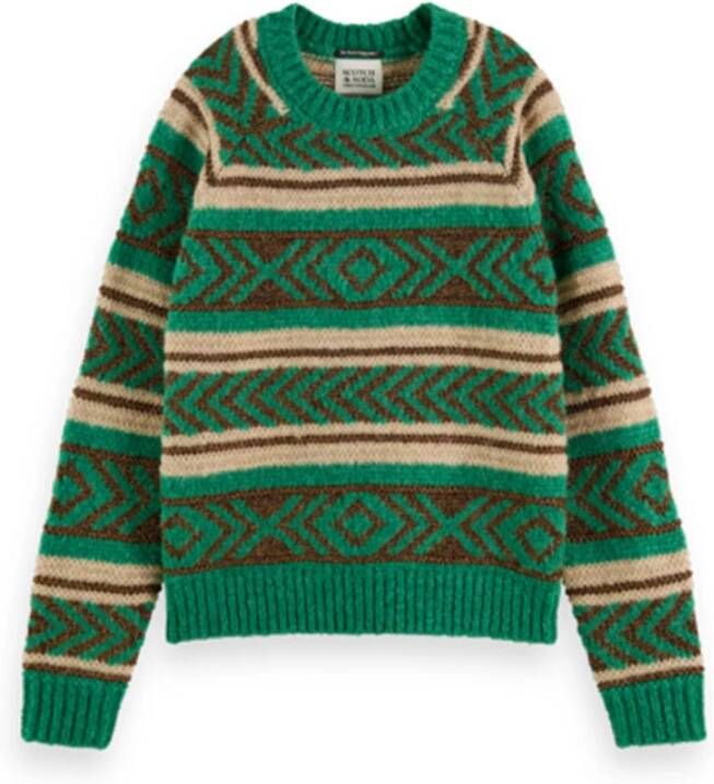 SCOTCH & SODA Dames Truien & Vesten Metallic Fair Isle Pullover Groen