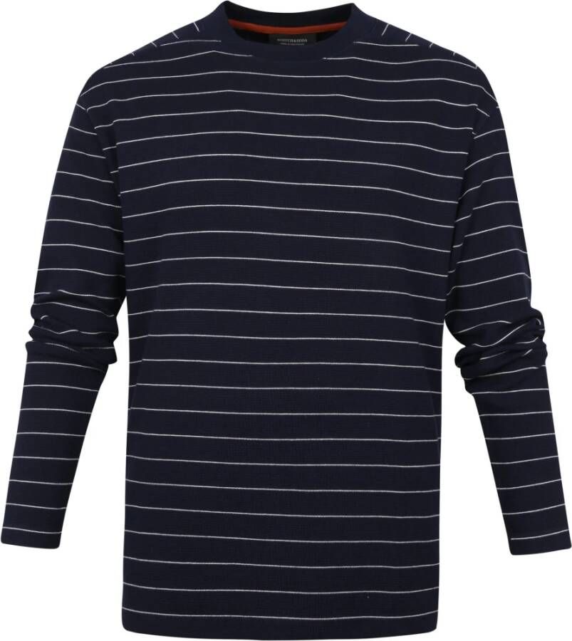 Scotch and Soda Pullover Waffle Donkerblauw