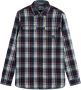 SCOTCH & SODA Heren Overhemden Regular Fit Mid-weight Brushed Flannel Check Shirt Blauw - Thumbnail 2