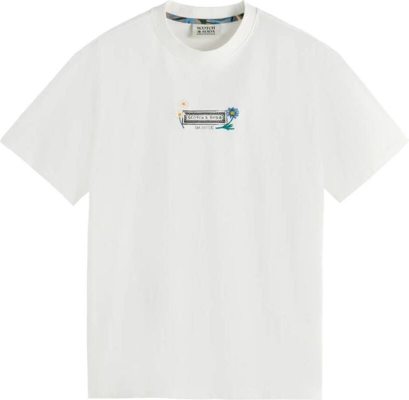 Scotch & Soda Artwork Print Korte Mouw Tee White Heren - Foto 3