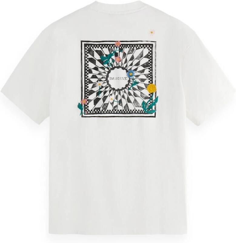 Scotch & Soda Artwork Print Korte Mouw Tee White Heren - Foto 2