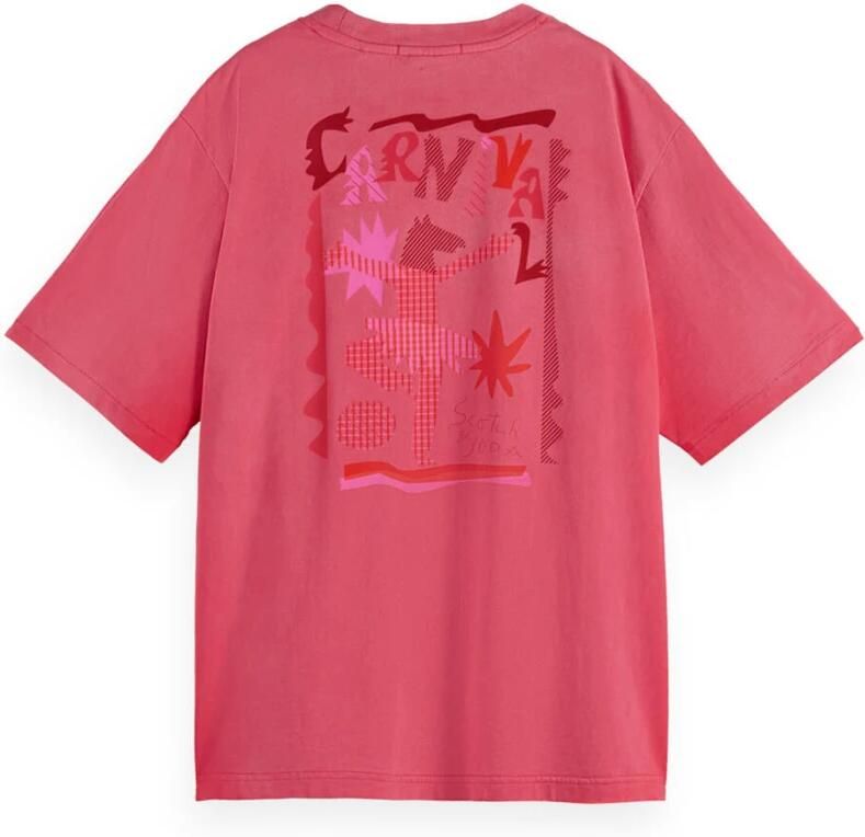 Scotch & Soda Artwork Sprayed T-shirt Red Dames - Foto 2