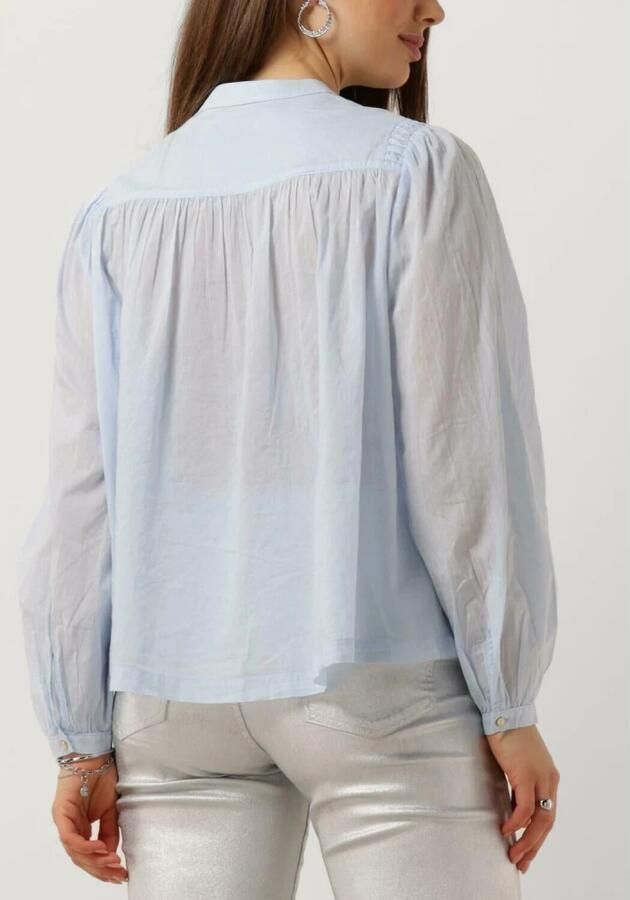 SCOTCH & SODA Dames Blouses Shirt With Pin Tuck Yoke And Gathering Lichtblauw - Foto 2