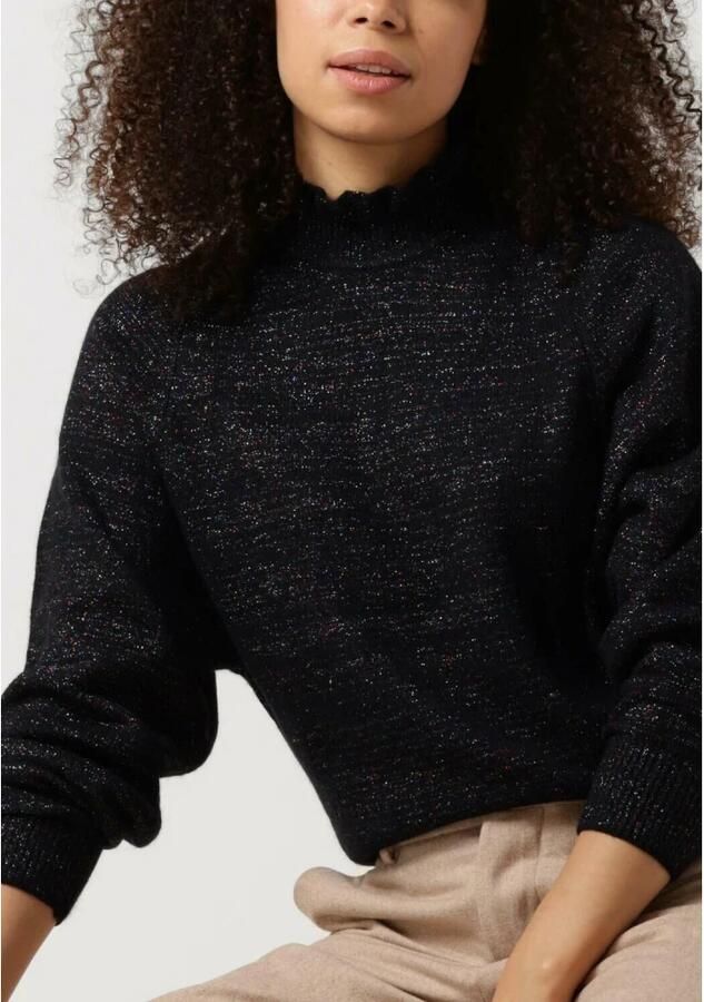 Scotch & Soda Dames Truien & vesten Ruffled High-neck Lurex Pullover Black Dames - Foto 6