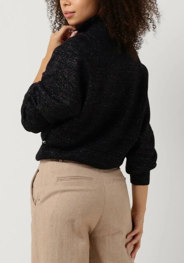 Scotch & Soda Dames Truien & vesten Ruffled High-neck Lurex Pullover Black Dames - Foto 7