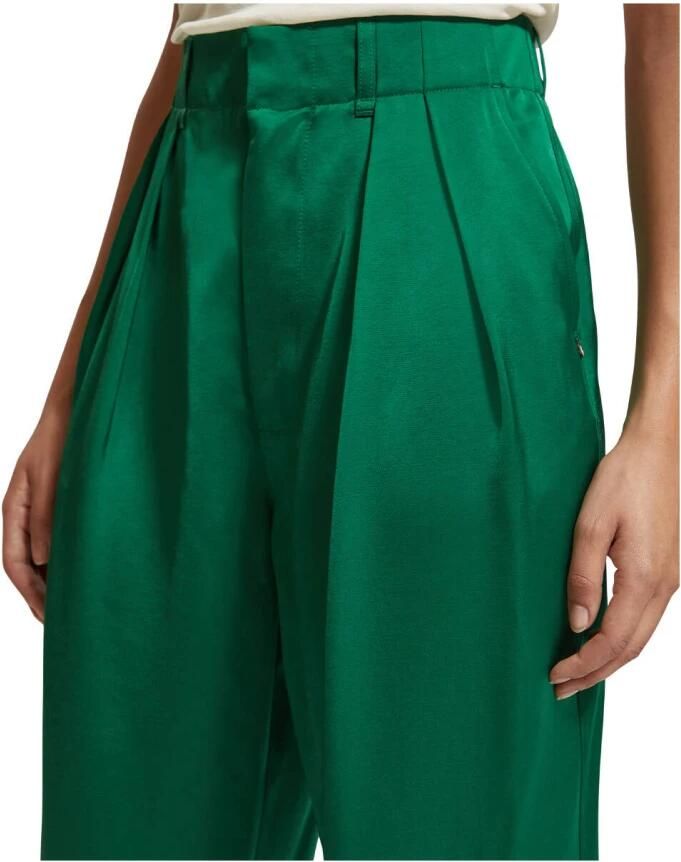 SCOTCH & SODA Dames Broeken Faye High Rise Relaxed Tapered Leg Groen