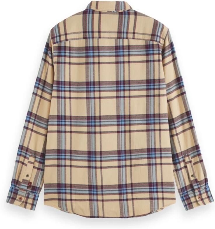 Scotch & Soda Beige Casual Overhemd Regular Fit Mid-weight Brused Flannel Check Shirt - Foto 3