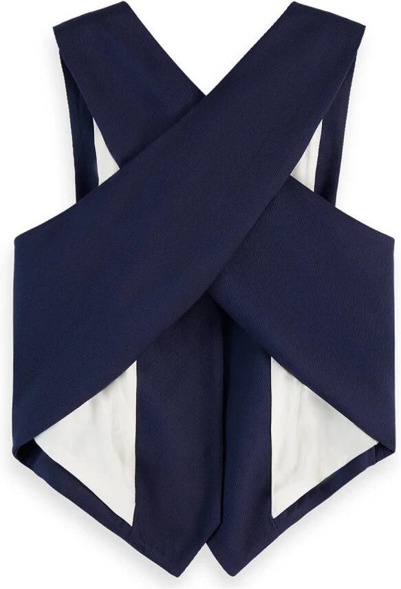 Scotch & Soda Gabardine Twill Cross Back Vest Blue Dames - Foto 4
