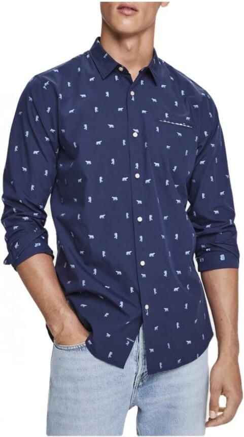 Scotch & Soda Geborduurd Overhemd Blauw Heren - Foto 2