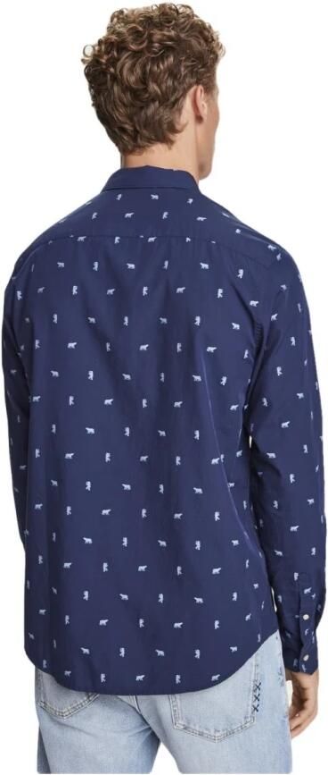 Scotch & Soda Geborduurd Overhemd Blauw Heren - Foto 4