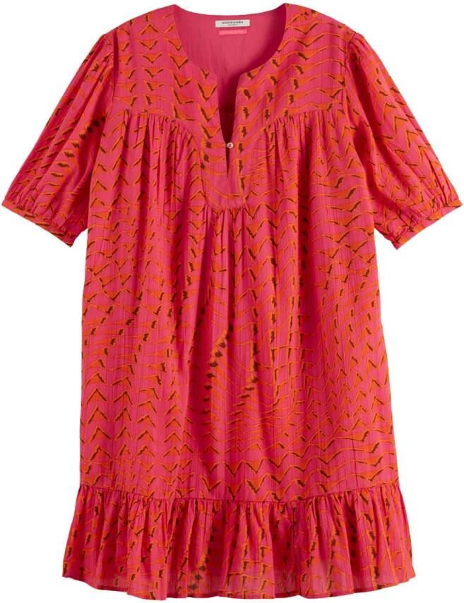 Scotch & Soda Gedrukte Crinkle Mini Jurk Red Dames - Foto 3