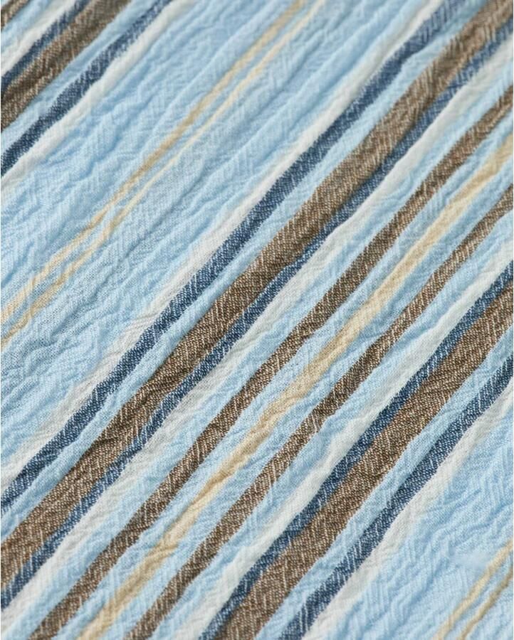 Scotch & Soda Overhemd Lange Mouw Scotch & Soda Overhemd Crinkled Stripe Lichtblauw - Foto 3