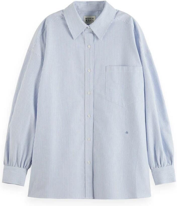 Scotch & Soda Gestreepte Oxford Blouse Vriendin Stijl Blue Dames - Foto 2