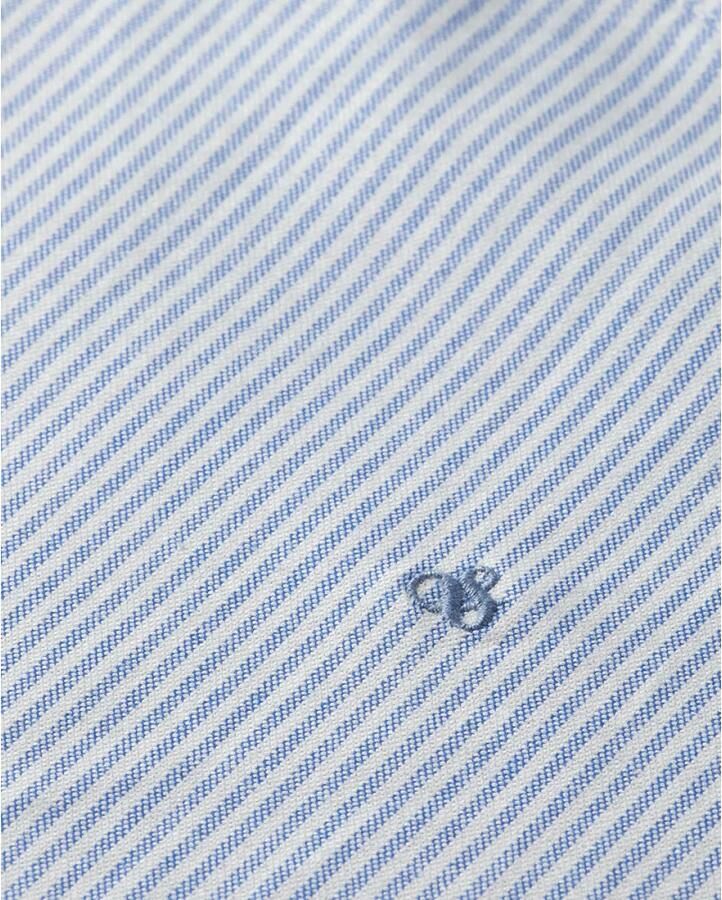 Scotch & Soda Gestreepte Oxford Blouse Vriendin Stijl Blue Dames
