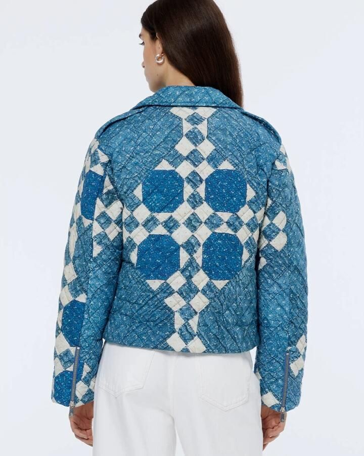 Scotch & Soda Gewatteerde Bikerjas Heirloom Print Blue Dames - Foto 3