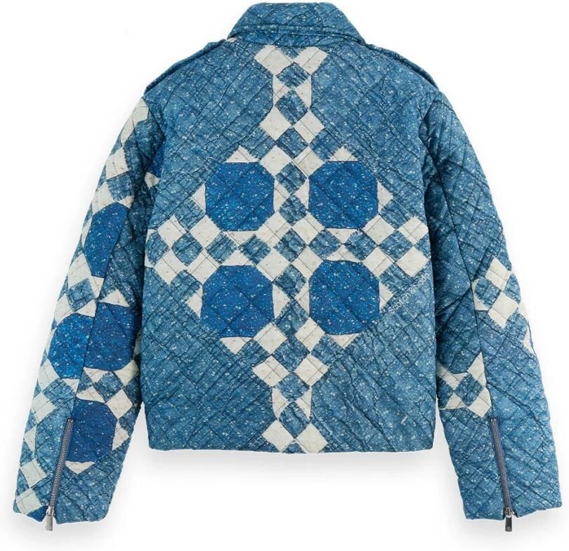 Scotch & Soda Gewatteerde Bikerjas Heirloom Print Blue Dames - Foto 4