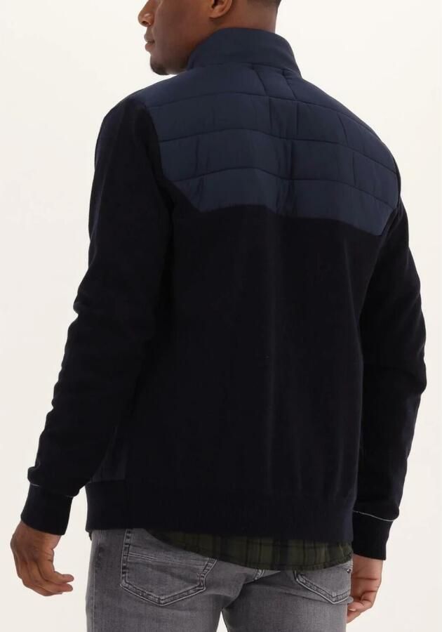 Scotch & Soda Blauwe Gewatteerde Jas Padded Jacket With Knitted Sleeve And Back Panel - Foto 3