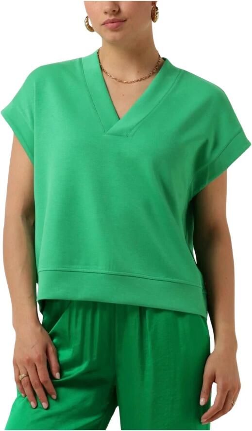 SCOTCH & SODA Dames Truien & Vesten V-neck Sleeveless Modal Sweatshirt Groen - Foto 4