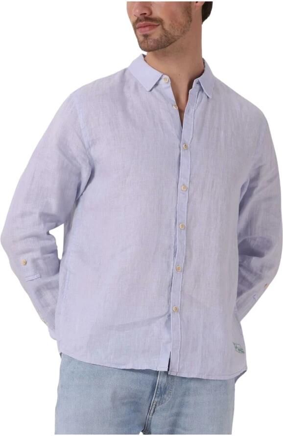 SCOTCH & SODA Heren Overhemden Linen Shirt With Roll-up Lichtblauw - Foto 3