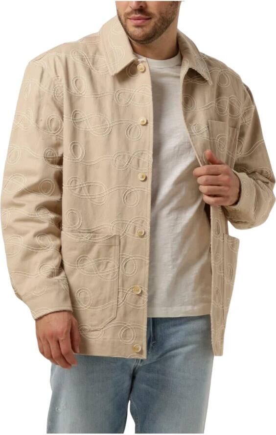 SCOTCH & SODA Heren Overshirts Robe Jacquard Twill Overshirt Jacket Beige - Foto 6