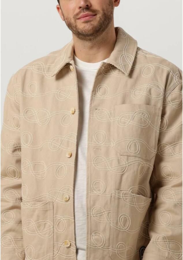 SCOTCH & SODA Heren Overshirts Robe Jacquard Twill Overshirt Jacket Beige - Foto 4