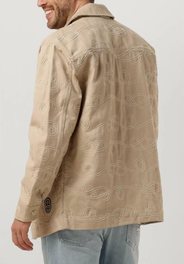 SCOTCH & SODA Heren Overshirts Robe Jacquard Twill Overshirt Jacket Beige - Foto 5