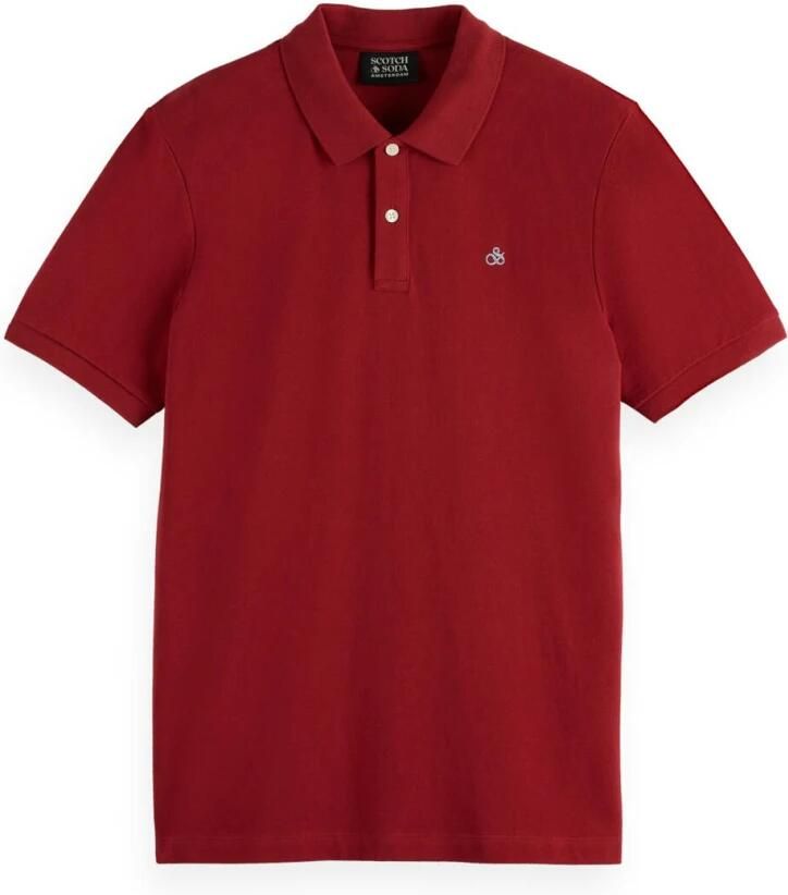 Scotch & Soda Kern Katoen Piqué Regular Polo Red Heren