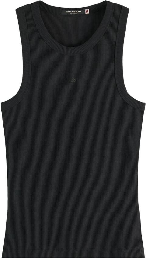 Scotch & Soda Kern Rib Racer Tank Pullover Black Dames - Foto 3