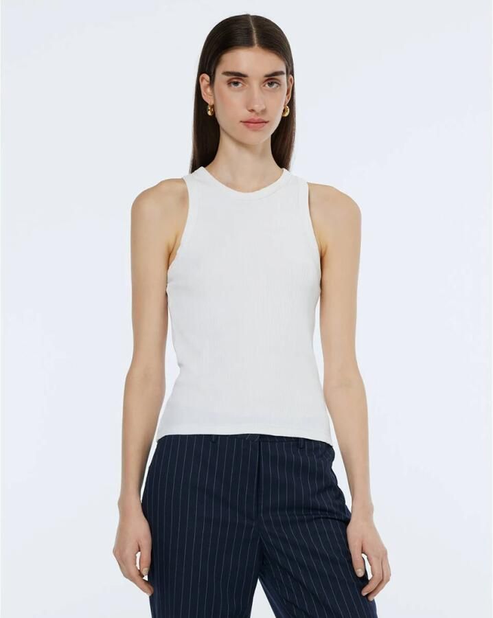 Scotch & Soda Kern Rib Racer Tank Pullover White Dames - Foto 3
