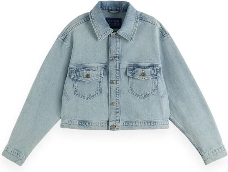 Scotch & Soda Korte Denim Trucker Jack Blauw Blue Dames - Foto 2