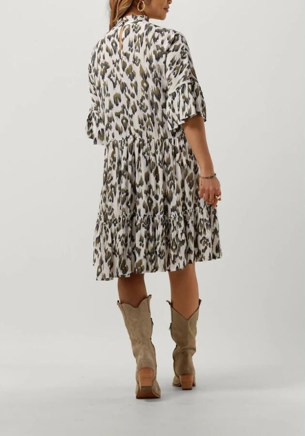 SCOTCH & SODA Dames Jurken Short Dress With Ruffle Sleeve Detail Olijf - Foto 2