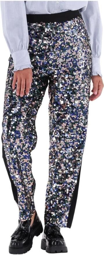 SCOTCH & SODA Dames Broeken Metallic Piece Sequin High-rise Pants Zilver - Foto 5