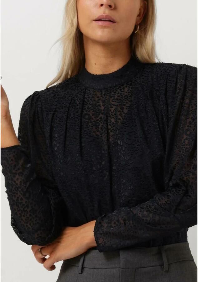 SCOTCH & SODA Dames Blouses Mock Neck Top With Open Back Detail Blauw - Foto 4