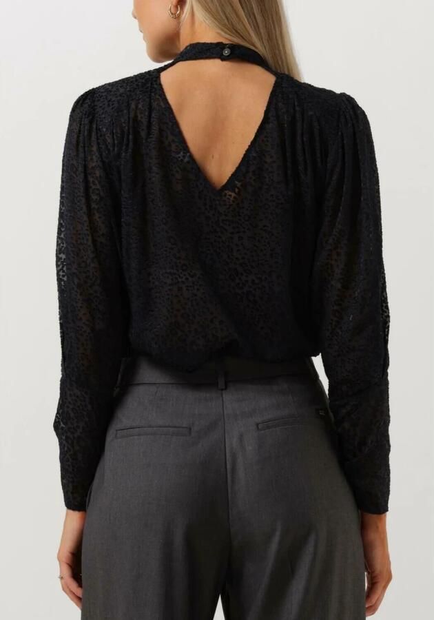 SCOTCH & SODA Dames Blouses Mock Neck Top With Open Back Detail Blauw - Foto 5