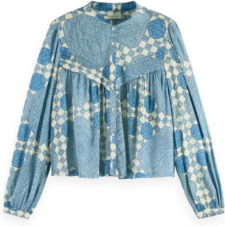 Scotch & Soda Pintuck Shirt Lange Mouw Blouse Blue Dames - Foto 5