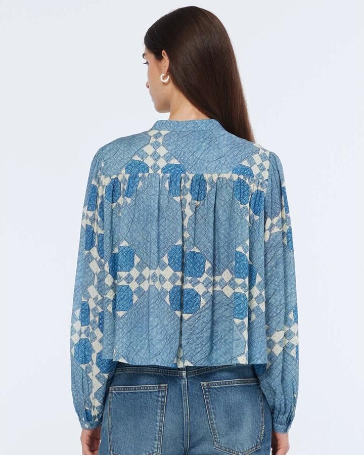 Scotch & Soda Pintuck Shirt Lange Mouw Blouse Blue Dames - Foto 4
