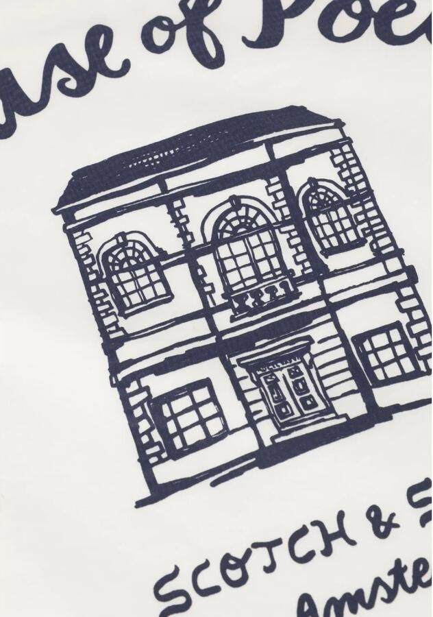 SCOTCH & SODA Heren Polo's & T-shirts Relaxed Fit Applique Artwork T-shirt Wit