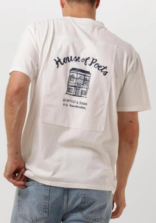 SCOTCH & SODA Heren Polo's & T-shirts Relaxed Fit Applique Artwork T-shirt Wit - Foto 2
