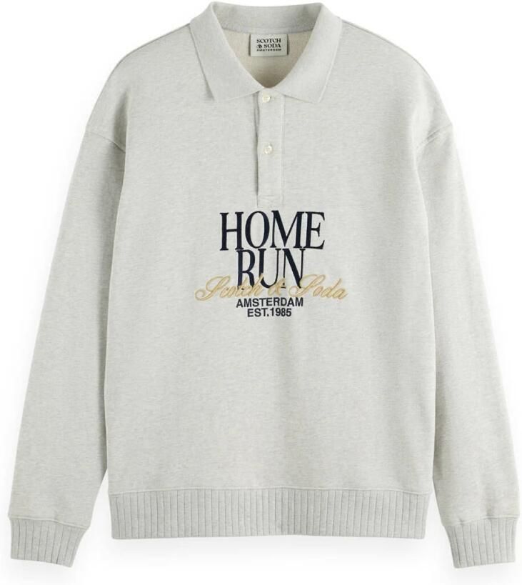 Scotch & Soda Relaxed Fit Polo Sweatshirt Gray Heren - Foto 4