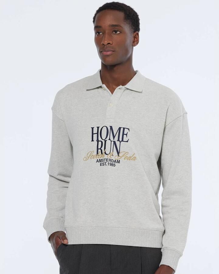 Scotch & Soda Relaxed Fit Polo Sweatshirt Gray Heren - Foto 5