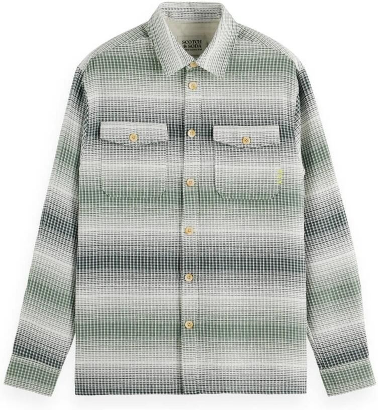 Scotch & Soda Relaxed Fit Streep Wafel Overshirt Multicolor Heren - Foto 2