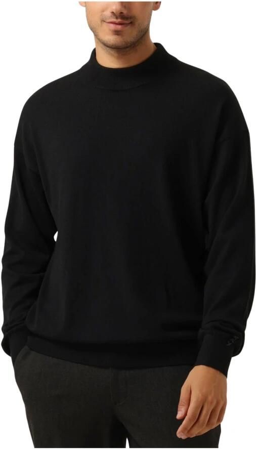 SCOTCH & SODA Heren Truien & Vesten Dropped Shoulder Mock Neck Pullover Zwart - Foto 3
